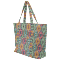 Mandala Baatik Print Zip Up Canvas Bag by designsbymallika