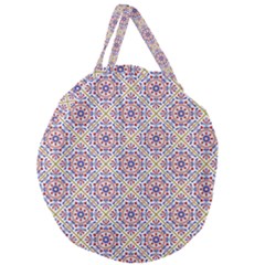 Antique Tile Pattern Giant Round Zipper Tote by designsbymallika