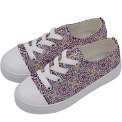 Antique Tile Pattern Kids  Low Top Canvas Sneakers by designsbymallika