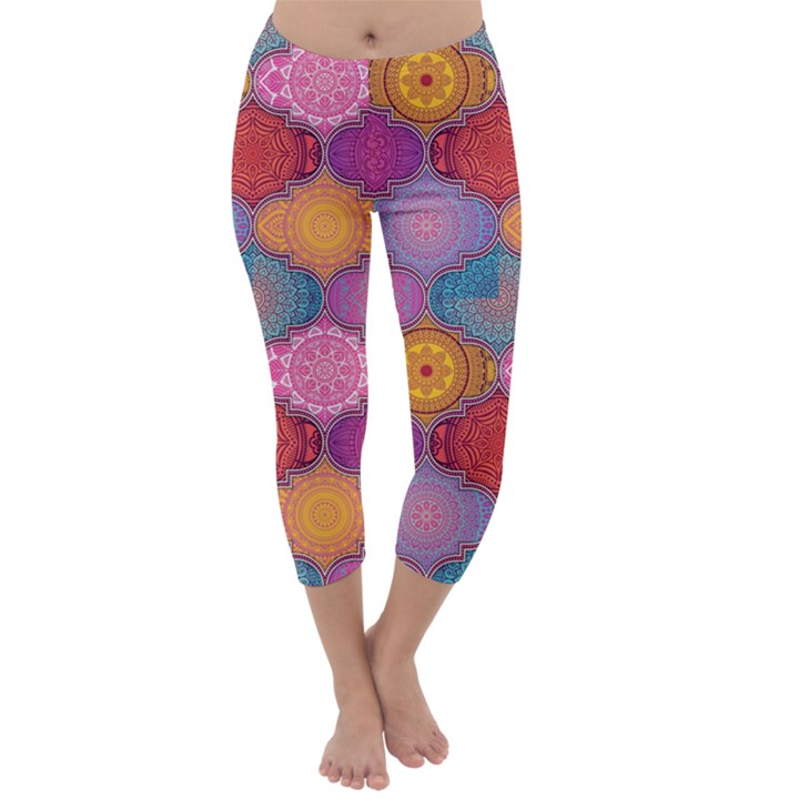 Vintage Love Mandala Capri Winter Leggings 