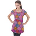 Vintage Love Mandala Puff Sleeve Tunic Top View1