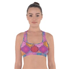 Vintage Love Mandala Cross Back Sports Bra by designsbymallika