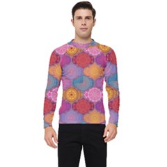 Vintage Love Mandala Men s Long Sleeve Rash Guard by designsbymallika