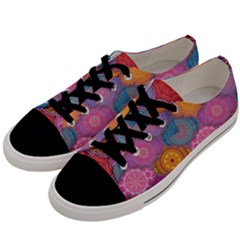 Vintage Love Mandala Men s Low Top Canvas Sneakers by designsbymallika