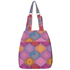 Vintage Love Mandala Center Zip Backpack by designsbymallika