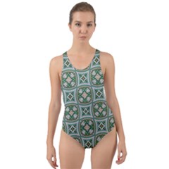 Ornamental Pattern Cut-out Back One Piece Swimsuit by designsbymallika