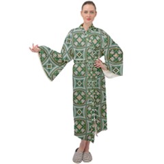 Ornamental Pattern Maxi Velour Kimono by designsbymallika