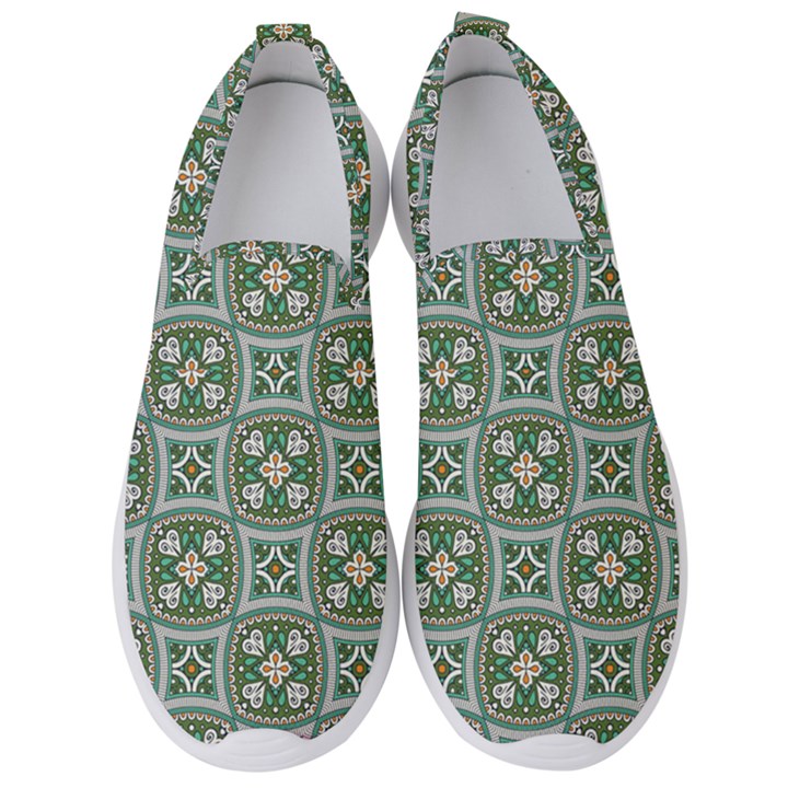 Ornamental Pattern Men s Slip On Sneakers