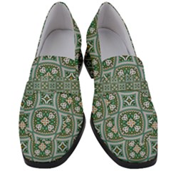 Ornamental Pattern Women s Chunky Heel Loafers by designsbymallika