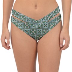 Ornamental Pattern Double Strap Halter Bikini Bottom