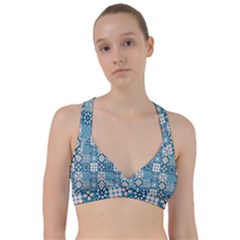 Ceramic Tile Pattern Sweetheart Sports Bra by designsbymallika