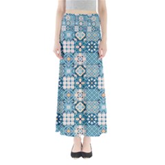 Ceramic Tile Pattern Full Length Maxi Skirt by designsbymallika