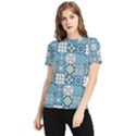 Ceramic Tile Pattern Women s Short Sleeve Rash Guard View1