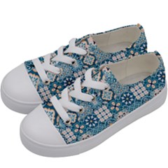 Ceramic Tile Pattern Kids  Low Top Canvas Sneakers by designsbymallika