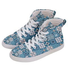 Ceramic Tile Pattern Men s Hi-top Skate Sneakers by designsbymallika