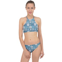 Ceramic Tile Pattern Racer Front Bikini Set by designsbymallika