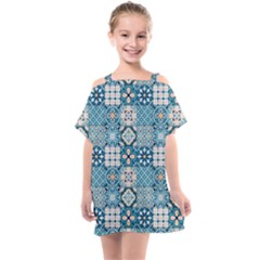 Ceramic Tile Pattern Kids  One Piece Chiffon Dress by designsbymallika