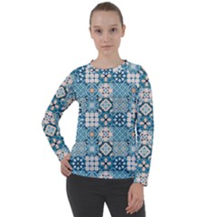 Ceramic Tile Pattern Women s Long Sleeve Raglan Tee