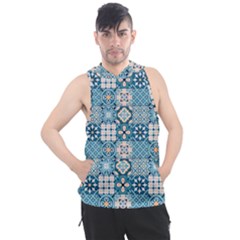 Ceramic Tile Pattern Men s Sleeveless Hoodie by designsbymallika