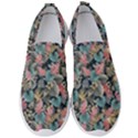 Pink Blue Metallic Pattern Men s Slip On Sneakers View1