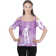 Modul Statue Greek Athlete Vaporwave Cutout Shoulder Tee