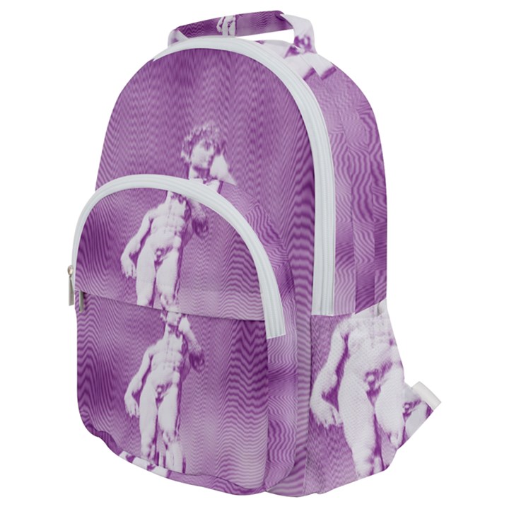 Modul Statue Greek Athlete Vaporwave Rounded Multi Pocket Backpack