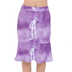 Modul Statue Greek Athlete Vaporwave Short Mermaid Skirt by GrenarLab