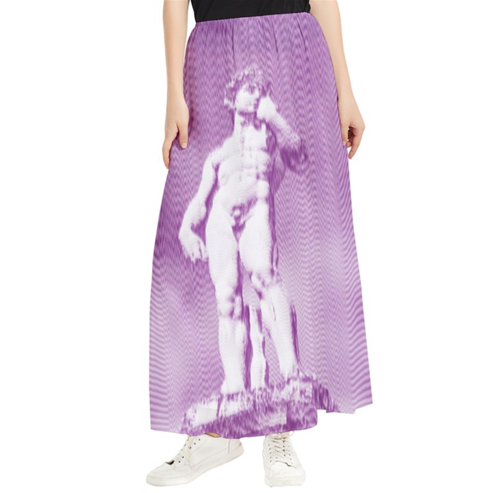 Modul Statue Greek Athlete Vaporwave Maxi Chiffon Skirt