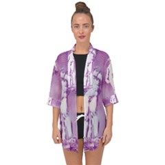 Modul Statue Greek Athlete Vaporwave Open Front Chiffon Kimono by GrenarLab