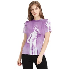 Modul Statue Greek Athlete Vaporwave Women s Short Sleeve Rash Guard