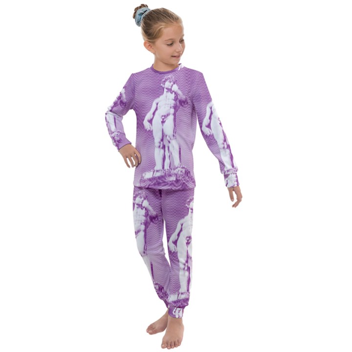 Modul Statue Greek Athlete Vaporwave Kids  Long Sleeve Set 