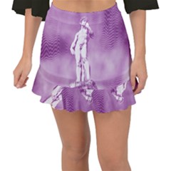 Modul Statue Greek Athlete Vaporwave Fishtail Mini Chiffon Skirt