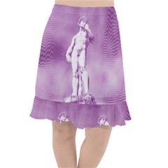 Modul Statue Greek Athlete Vaporwave Fishtail Chiffon Skirt by GrenarLab