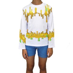 Dripping Paint In Wonderful Colors Kids  Long Sleeve Swimwear by pepitasart