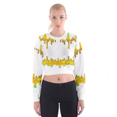 Dripping Paint In Wonderful Colors Cropped Sweatshirt by pepitasart