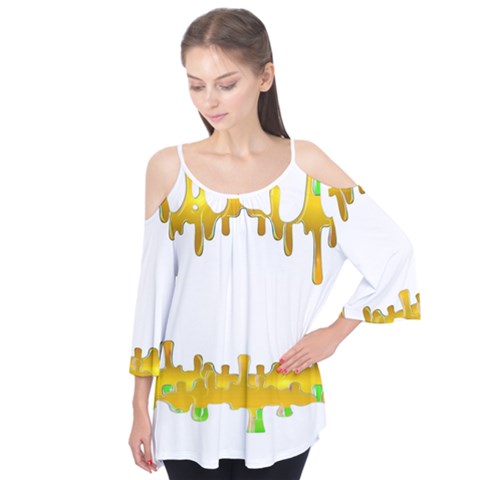 Dripping Paint In Wonderful Colors Flutter Tees by pepitasart