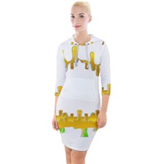 Dripping Paint In Wonderful Colors Quarter Sleeve Hood Bodycon Dress by pepitasart