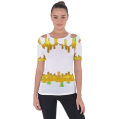 Dripping Paint In Wonderful Colors Shoulder Cut Out Short Sleeve Top by pepitasart