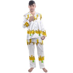 Dripping Paint In Wonderful Colors Men s Long Sleeve Satin Pajamas Set by pepitasart