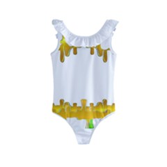 Dripping Paint In Wonderful Colors Kids  Frill Swimsuit by pepitasart