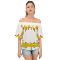 Dripping Paint In Wonderful Colors Off Shoulder Short Sleeve Top by pepitasart