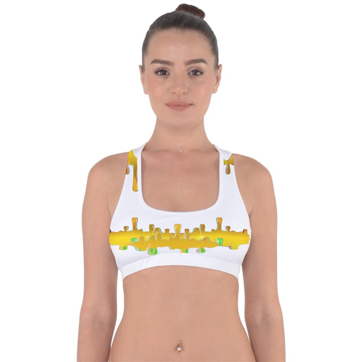 Dripping Paint In Wonderful Colors Cross Back Hipster Bikini Top 