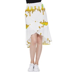 Dripping Paint In Wonderful Colors Frill Hi Low Chiffon Skirt by pepitasart