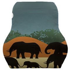 Elephant Family Illustration Car Seat Back Cushion  by dflcprintsclothing