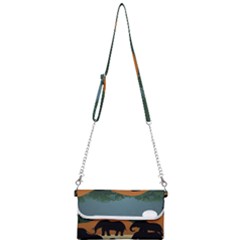 Elephant Family Illustration Mini Crossbody Handbag by dflcprintsclothing