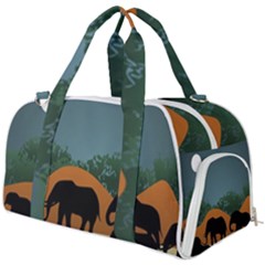 Elephant Family Illustration Burner Gym Duffel Bag by dflcprintsclothing