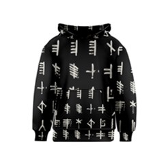 Ogham Rune Set Complete Inverted Kids  Pullover Hoodie