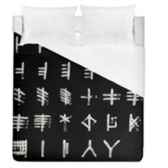 Ogham Rune Set Complete Inverted Duvet Cover (queen Size) by WetdryvacsLair