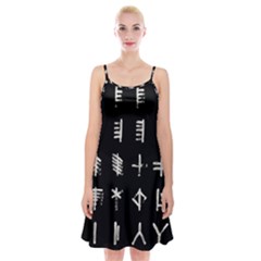 Ogham Rune Set Complete Inverted Spaghetti Strap Velvet Dress by WetdryvacsLair