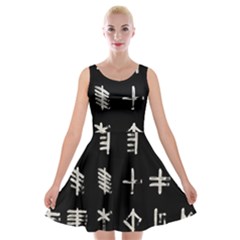 Ogham Rune Set Complete Inverted Velvet Skater Dress by WetdryvacsLair